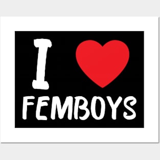 I Love Heart Femboys Yaoi Crossdressing Aesthetic Posters and Art